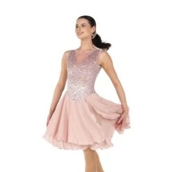 Jerry's Blush Ballgown #205 Dance Skating Dress -Figure Skating Equipment Store 103FrontSpin