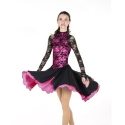 Jerry's Dancesse #140 Dance Skating Dress - Black/Rose