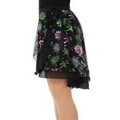 Jerry's Floral Sequin Double Wrap Dance Skirt