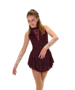Jerry's Ready To Ship Daybreak #546 Beaded Skating Dress - Wine