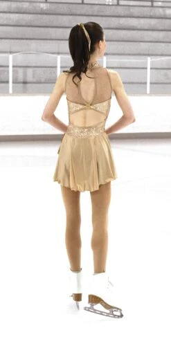 Jerry's Ready To Ship Golden Champagne #582 Skating Dress -Figure Skating Equipment Store 582Back