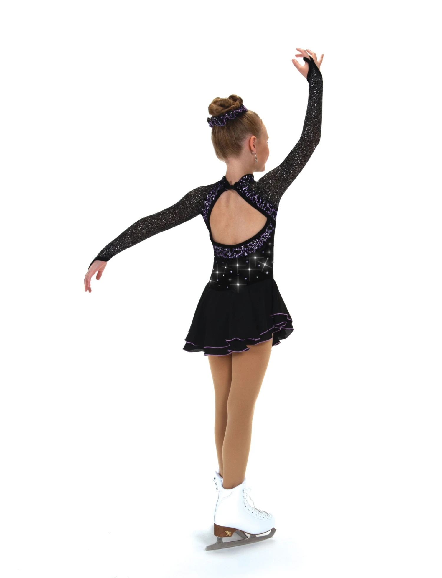 Jerry's Knight #605 Beaded Skating Dress - Black 4 Jerry's Knight #605 Beaded Skating Dress - Black - Image 2