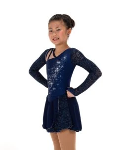 Jerry's Ready To Ship Side Glide #617 Beaded Skating Dress - Navy Blue