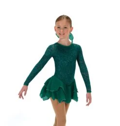 Jerry's Tulip Lace #623 Skating Dress - Emerald Green -Figure Skating Equipment Store 623EmeraldFront