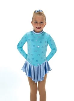 Jerry's Snow #694 Beaded Fleece Skating Dress - Tiffany