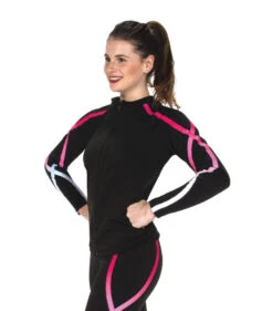 Jerry's Ready To Ship Ice Ribbon Fleece Skating Jacket - Rose Snow