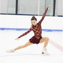 Aurora Ice Sangria Sparkles Skating Dress -Figure Skating Equipment Store AA029frontlunge