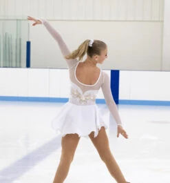 Aurora Ice Whispers Of Gold Beaded Skating Dress -Figure Skating Equipment Store AA078back