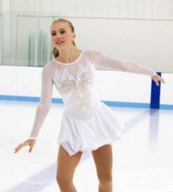 Aurora Ice Whispers Of Gold Beaded Skating Dress