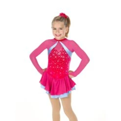 Aurora Ice Dazzle Duo Beaded Skating Dress - Pink/Blue