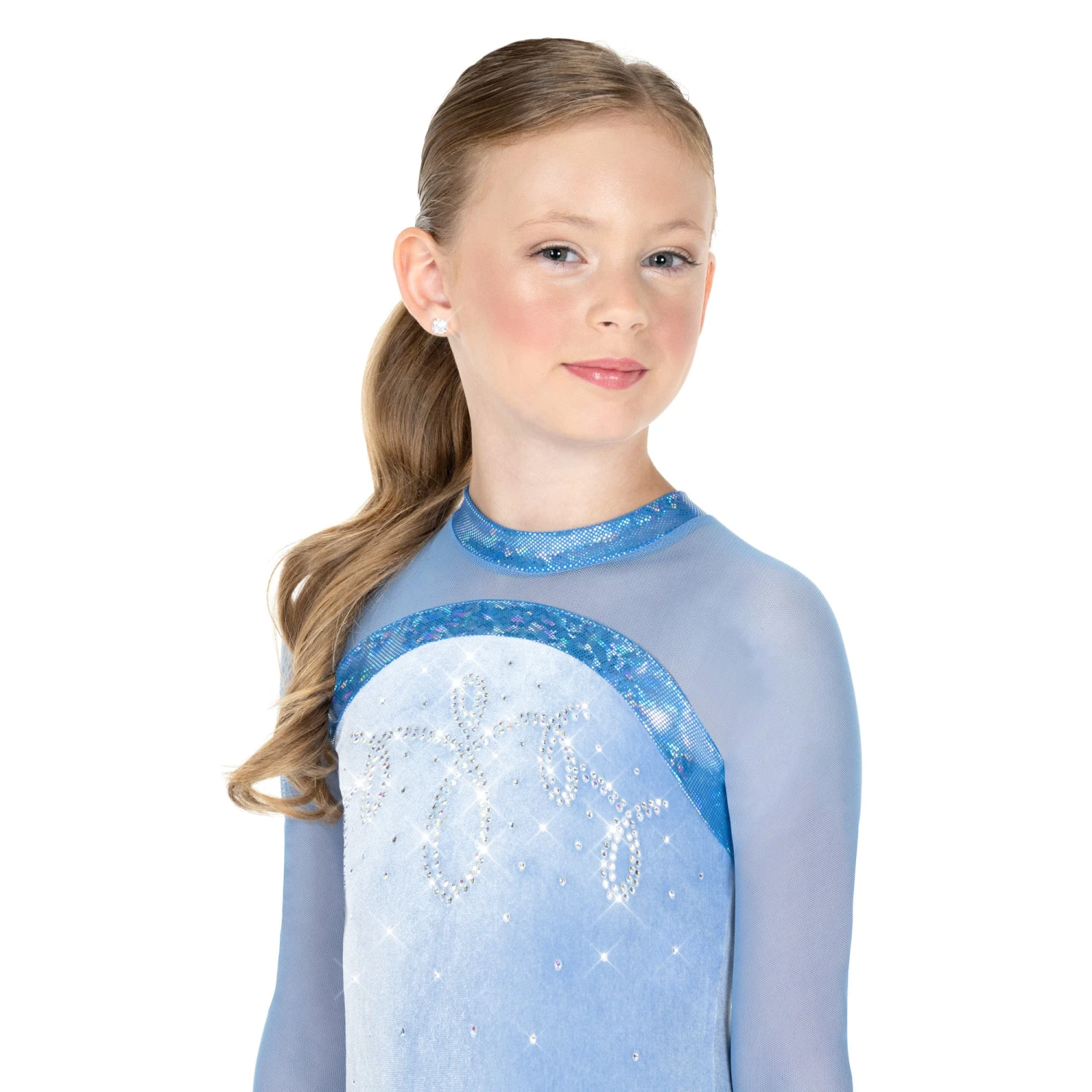 Aurora Ice Ice Loops Beaded Skating Dress - Powder Blue 5 Aurora Ice Ice Loops Beaded Skating Dress - Powder Blue - Image 3