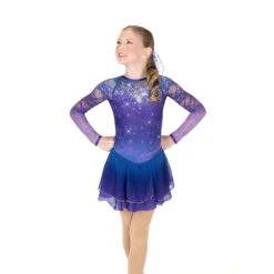 Aurora Ice Rain On Lilacs Beaded Skating Dress