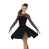 Solitaire Sweetheart Dance Unbeaded Skating Dress - Black -Figure Skating Equipment Store D22016PBlackFront