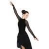 Solitaire High Neck Dance Unbeaded Skating Dress - Black -Figure Skating Equipment Store D22017PBlackFront