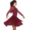 Solitaire High Neck Dance Unbeaded Skating Dress - Wine -Figure Skating Equipment Store D22017PWineSide