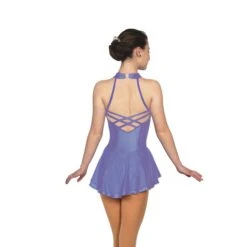 Solitaire Ready To Ship Cross Back Unbeaded Skating Dress - Blueberry