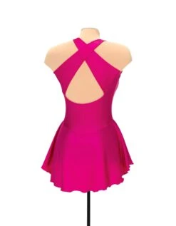 Solitaire Tapered Cut Beaded Skating Dress - Rose Pink -Figure Skating Equipment Store F22006PRosePinkCBack 909cf856 b8fd 4823 9aef c9b0ad211285