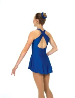 Solitaire Tapered Cut Unbeaded Skating Dress - Royal Blue -Figure Skating Equipment Store F22006PRoyalBack