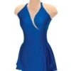 Solitaire Tapered Cut Unbeaded Skating Dress - Royal Blue -Figure Skating Equipment Store F22006PRoyalCFront