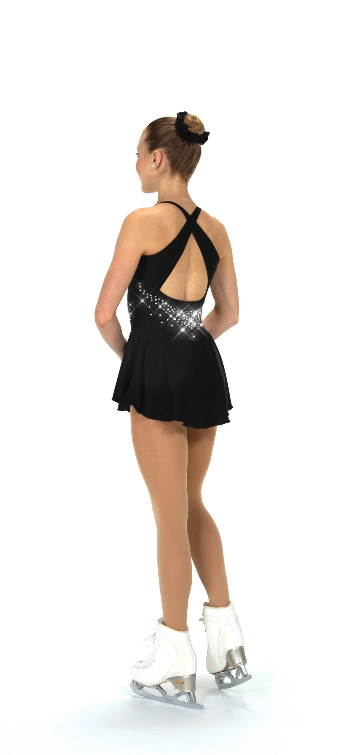 Solitaire Tapered Cut Beaded Skating Dress - Black 4 Solitaire Tapered Cut Beaded Skating Dress - Black - Image 2