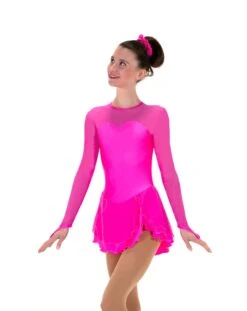 Solitaire Sweetheart Unbeaded Skating Dress - 6 Colors -Figure Skating Equipment Store F22007PPinkFront