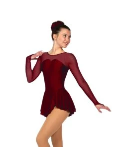 Solitaire Sweetheart Unbeaded Skating Dress - 6 Colors -Figure Skating Equipment Store F22007PWineFront ee62a477 67bd 43ca b112 5ee8cb54287c