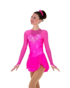 Solitaire Sweetheart Fancy Beaded Skating Dress - 6 Colors -Figure Skating Equipment Store F22007QPinkFront a440ad61 dea4 4596 a03e 2fb22759c79d