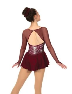 Solitaire Sweetheart Super Beaded Skating Dress - 6 Colors -Figure Skating Equipment Store F22007SWineBack