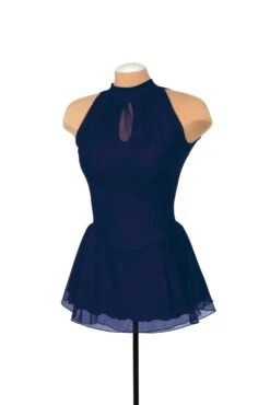 Solitaire Keyhole Skating Dress - Navy -Figure Skating Equipment Store F22008PNavyFront