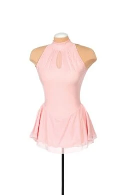 Solitaire Keyhole Skating Dress - Blush Pink -Figure Skating Equipment Store F22008PPinkFront