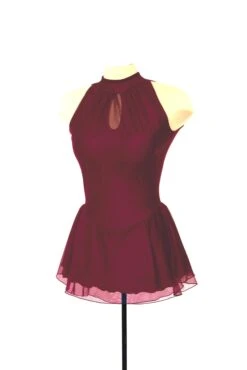 Solitaire Keyhole Skating Dress - Wine -Figure Skating Equipment Store F22008PWineFront
