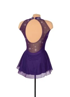 Solitaire Keyhole Skating Dress - Purple -Figure Skating Equipment Store F22008RPurpleBack
