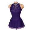 Solitaire Keyhole Skating Dress - Purple -Figure Skating Equipment Store F22008RPurpleFront