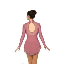 Solitaire Classic High Neck Skating Dress - Tea Rose -Figure Skating Equipment Store F22009PTeaRoseBack