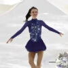 Solitaire Classic High Neck Skating Dress - Navy Blue -Figure Skating Equipment Store F22009QNavyFront