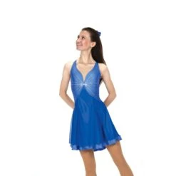 Solitaire Ready To Ship Empire Lightly Beaded Skating Dress - Blue