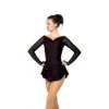 Solitaire Soft Ruched Skating Dress - Black -Figure Skating Equipment Store F22011PBlack ToneCFront