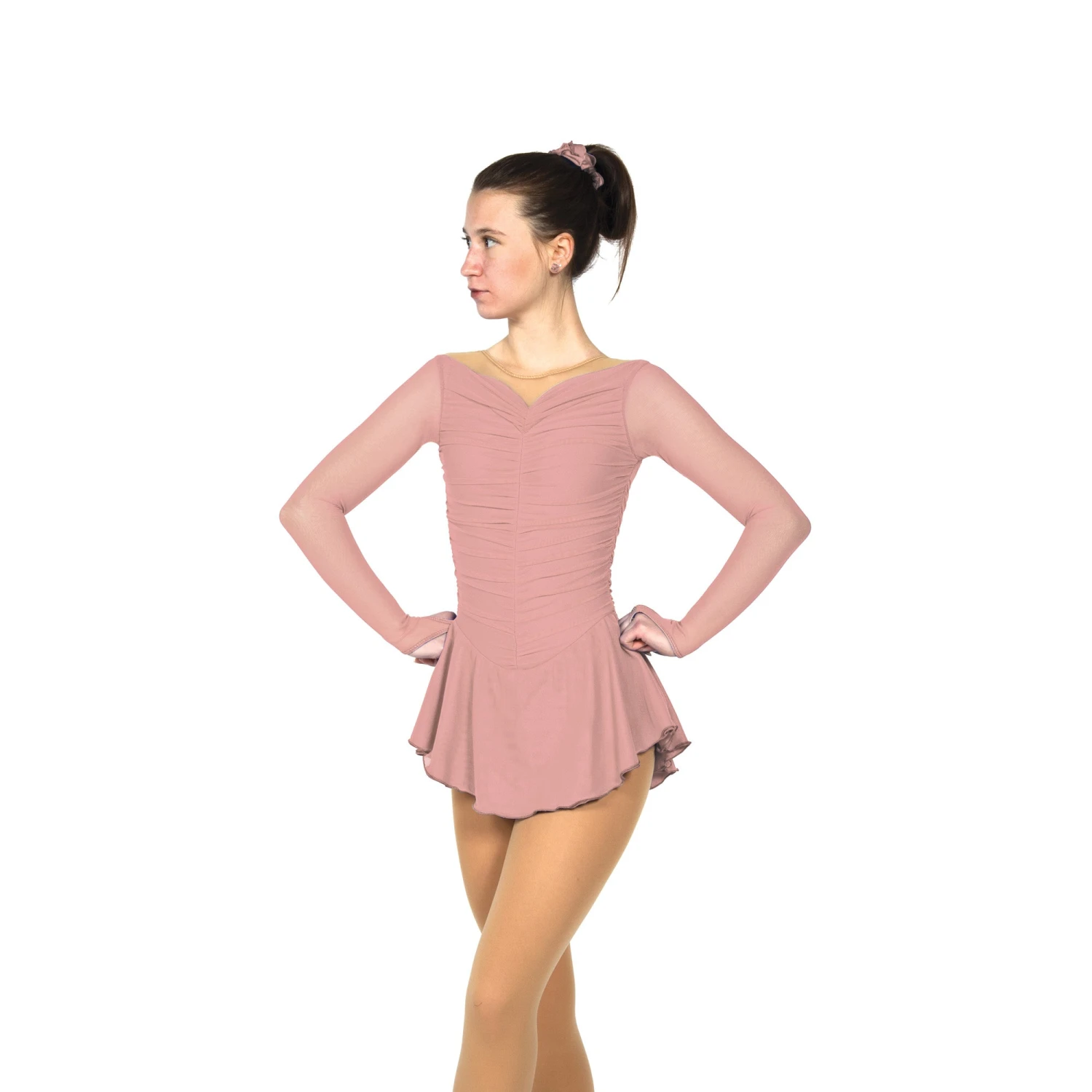 Solitaire Soft Ruched Skating Dress - Rosewood 3 Solitaire Soft Ruched Skating Dress - Rosewood
