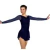 Solitaire Soft Ruched Skating Dress - Navy -Figure Skating Equipment Store F22011RNavy CFront