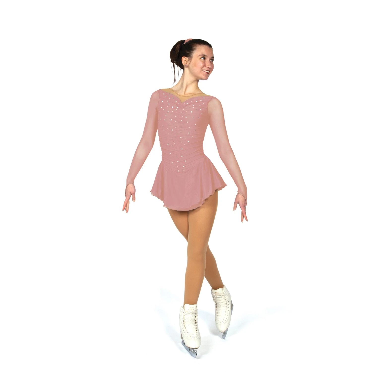 Solitaire Soft Ruched Skating Dress - Rosewood 4 Solitaire Soft Ruched Skating Dress - Rosewood - Image 2