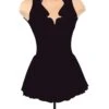 Solitaire Fancy Cutwork Unbeaded Skating Dress - Black -Figure Skating Equipment Store F22012PBlack ToneCMeshFront