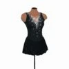 Solitaire Fancy Cutwork Beaded Skating Dress - Black 2 Solitaire Fancy Cutwork Beaded Skating Dress - Black -Figure Skating Equipment Store F22012RBlackToneAFront