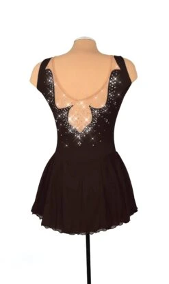 Solitaire Fancy Cutwork Beaded Skating Dress - Black -Figure Skating Equipment Store F22012RBlackToneBBack 7274a9e4 3599 4e32 894c c8f8f2944614