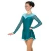 Solitaire Ready To Ship Shaded Sweetheart Unbeaded Skating Dress - Deep Sea
