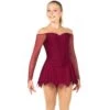 Solitaire Icicle Hem Ubeaded Skating Dress - Wine -Figure Skating Equipment Store F23023PWineBFront