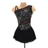 Solitaire Mesh Inset Beaded Skating Dress - Black -Figure Skating Equipment Store F24004SBlackFrontOption2