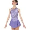 Solitaire Mesh Inset Beaded Skating Dress - Lilac -Figure Skating Equipment Store F24004SLilacFront