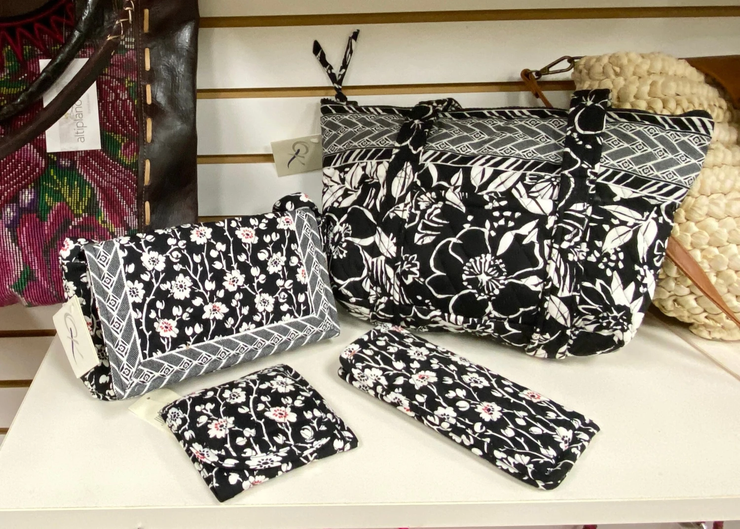 Ready To Ship Newport Tote Bag - Black Floral 4 Ready To Ship Newport Tote Bag - Black Floral - Image 2