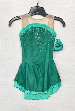 Solitaire Ready To Ship Mesh Overlay Beaded Skating Dress - Aspen