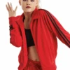 Balera Ready To Ship Stripe Sleeve Track Jacket - Red